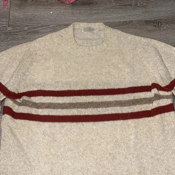 McGeorge of Scotland sweater size xl wool linen and cotton stripe vintage - Picture 3 of 7